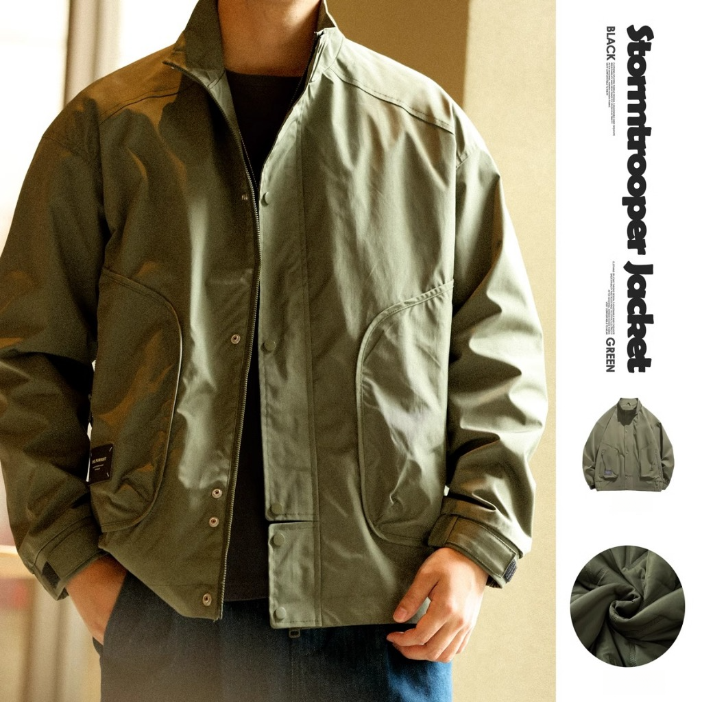 Functional Outdoor Windproof Stand-Up Collar Overalls Jacket Men Loose Casual Sports Jacket Jacket
