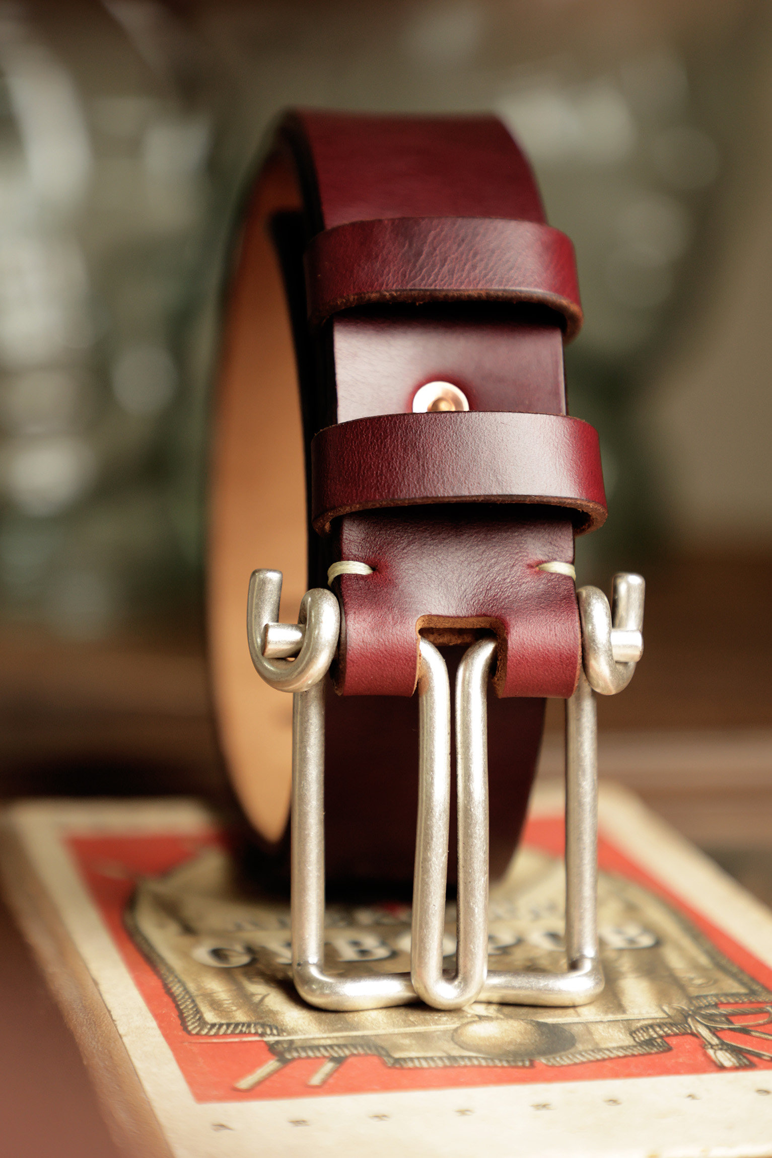 American Holvin Tea Core Leather Belt