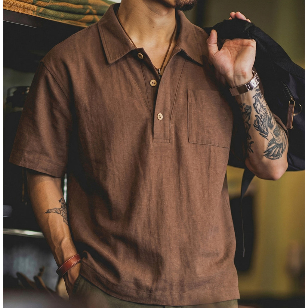 180g Tencel Linen Polo Shirt