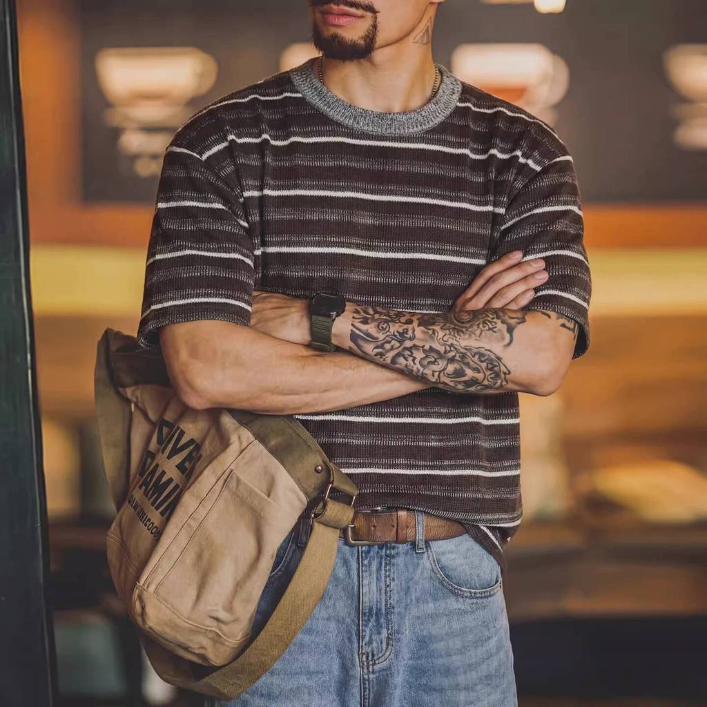 Casual Striped Knitted Loose t-Shirt