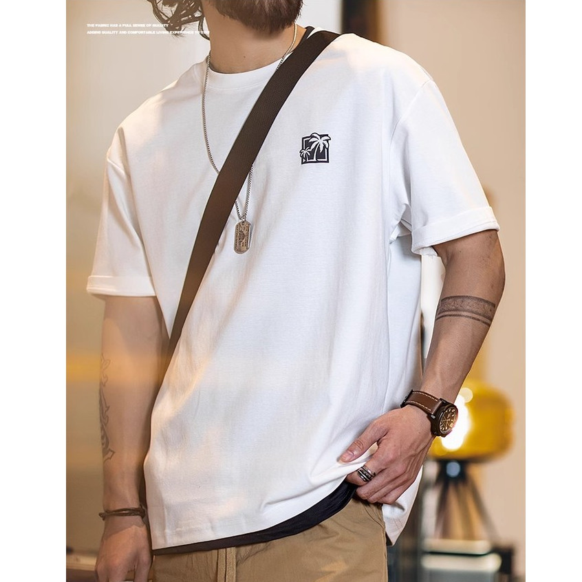 Casual Textured Suede Printed Round Neck Half-Sleeved Tee Top Men