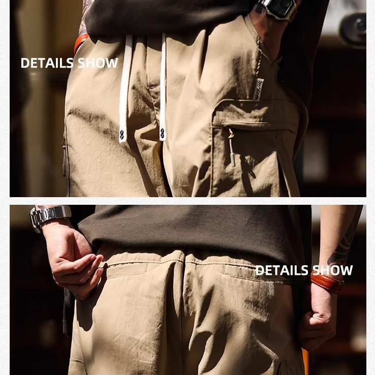 Multi-Pocket Overalls Men Cleanfit Outdoor Sports Loose Straight Casual Pants Trendy