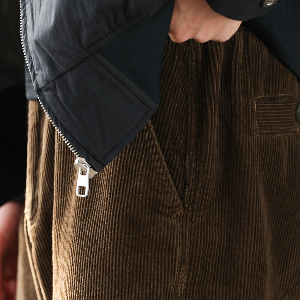 300g Heavy Corduroy Long Pants Bain Style Plus Velvet Thickened Straight Casual Pants