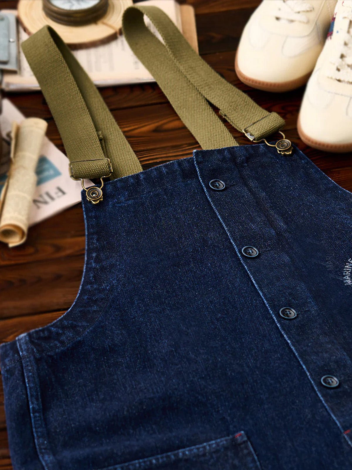 Retro Navy Deck Overalls