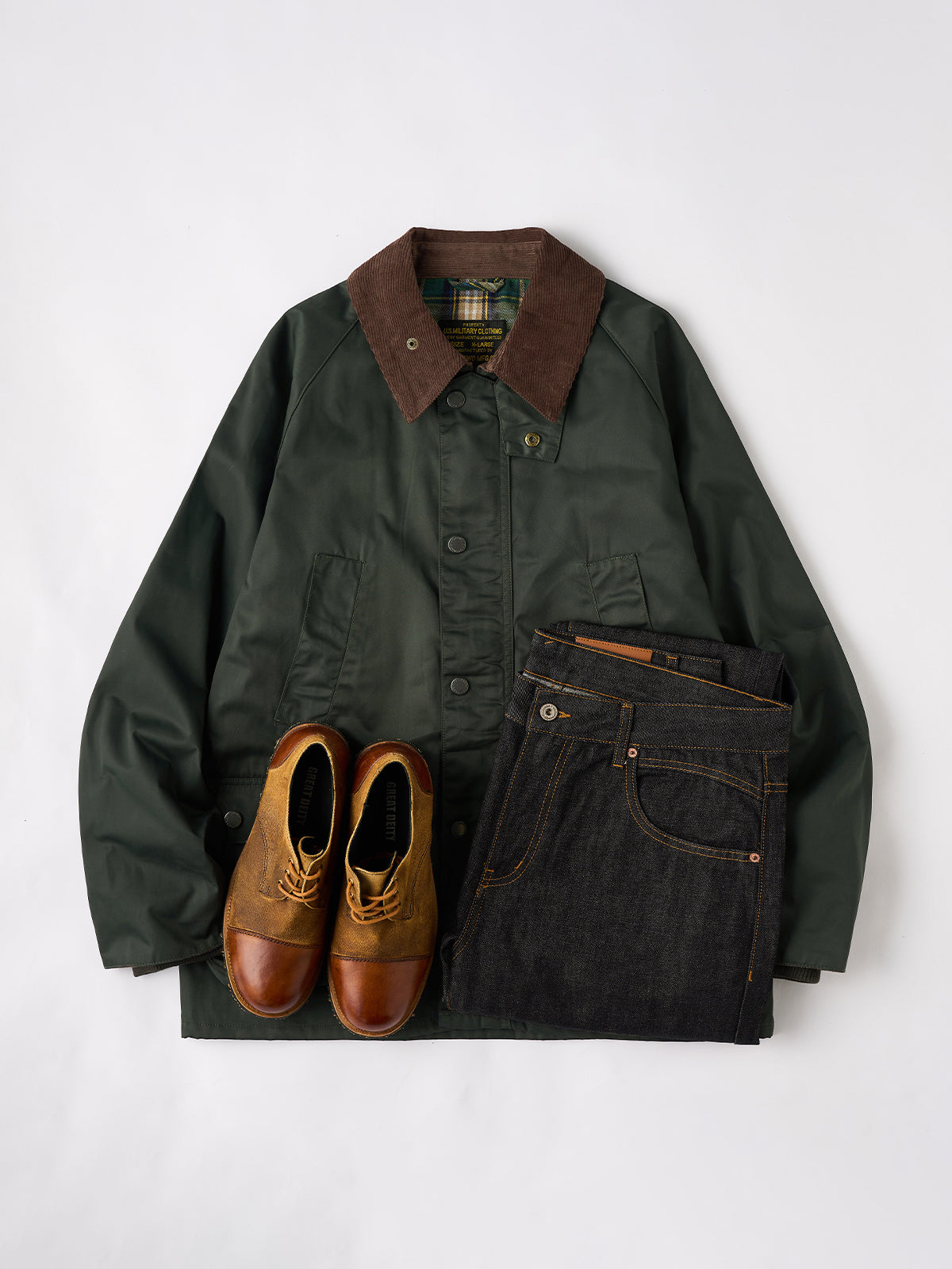 Waterproof Waxed Corduroy Collar Hunting Jacket