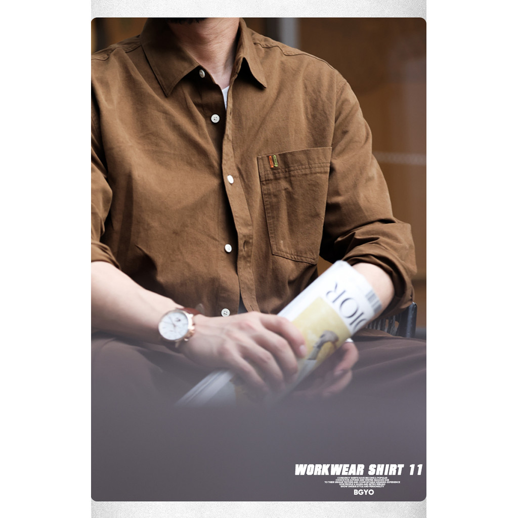 Casual Pure Cotton Long-Sleeved Shirt