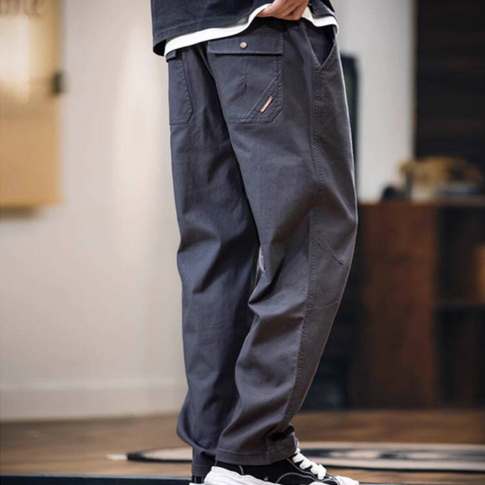 Overalls Men Spring Stretchy Straight Casual Pants Men's Plus Size Pants