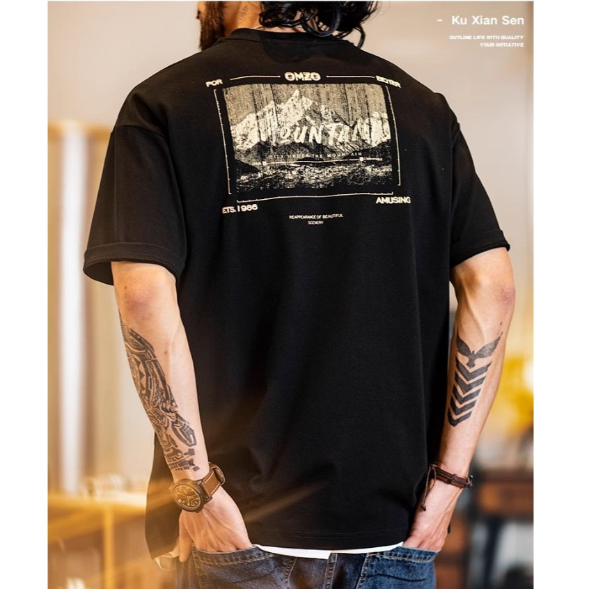 Quick-Drying Street Wear Printed Short-Sleeved t-Shirt Men 2025 Summer New Style Loose Cool Feeling Ice Leather Half-Sleeved t-Shirt