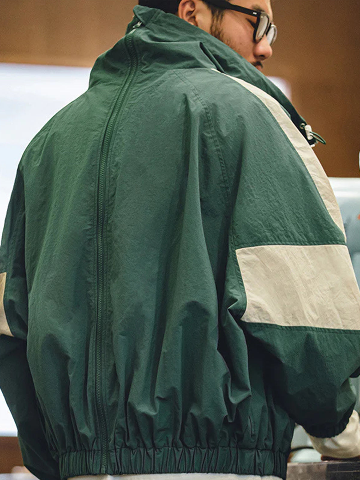 Double Zipper Design Color-Block Jacket