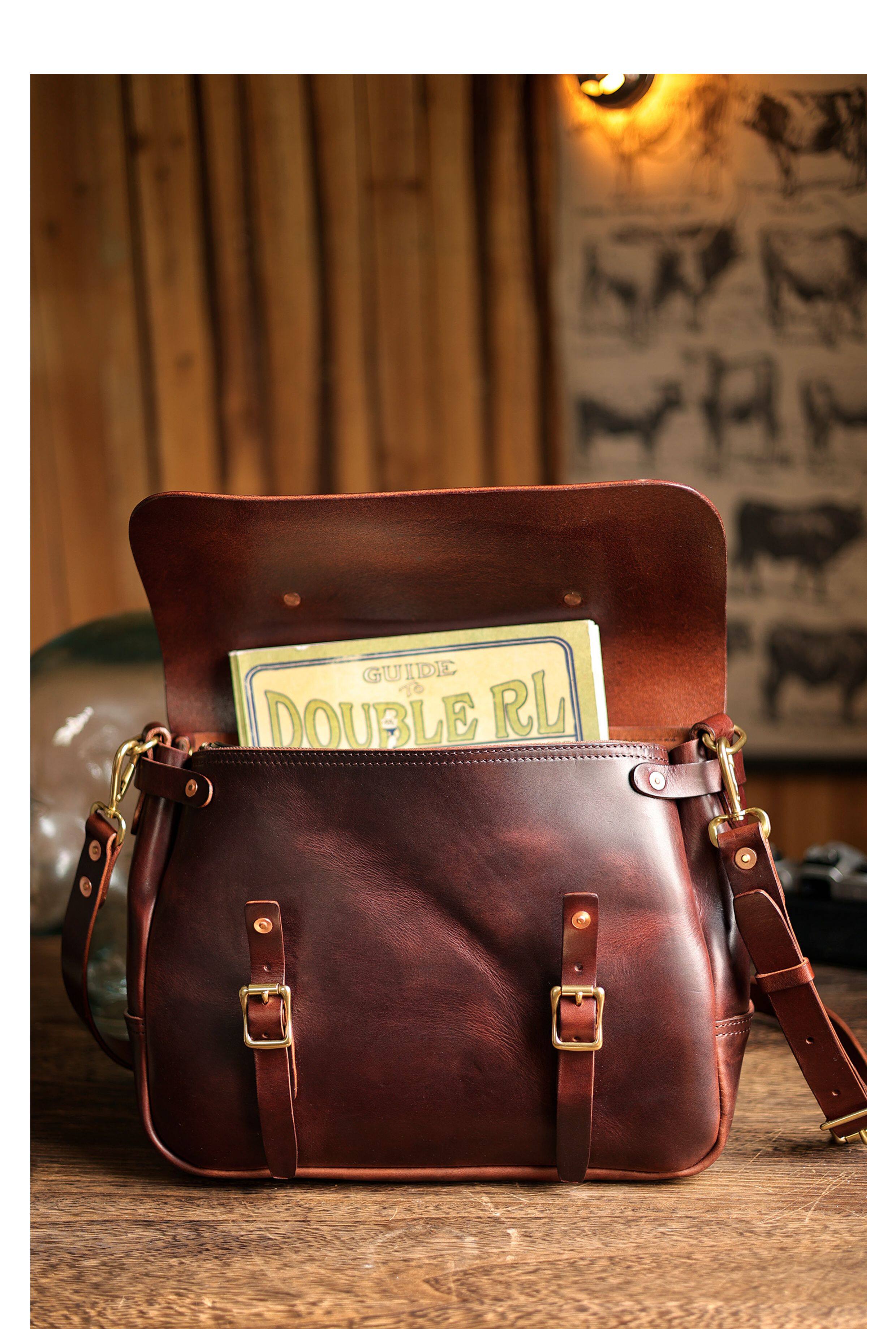 Leather messenger bag