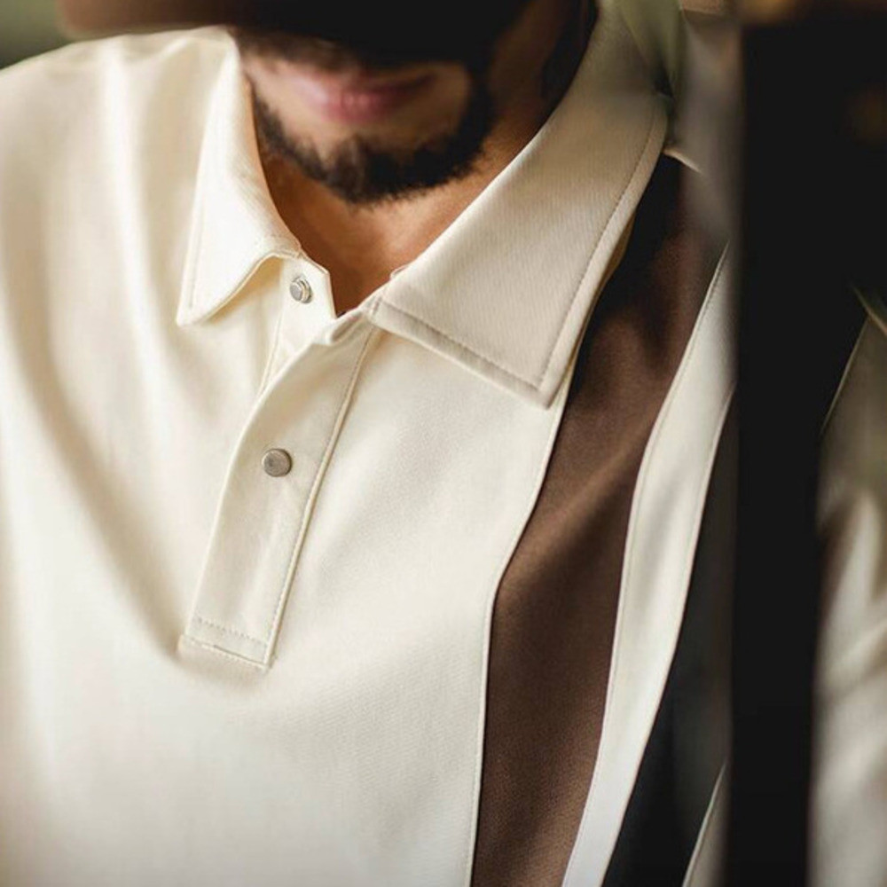 Stitching Contrast Color Polo Shirt