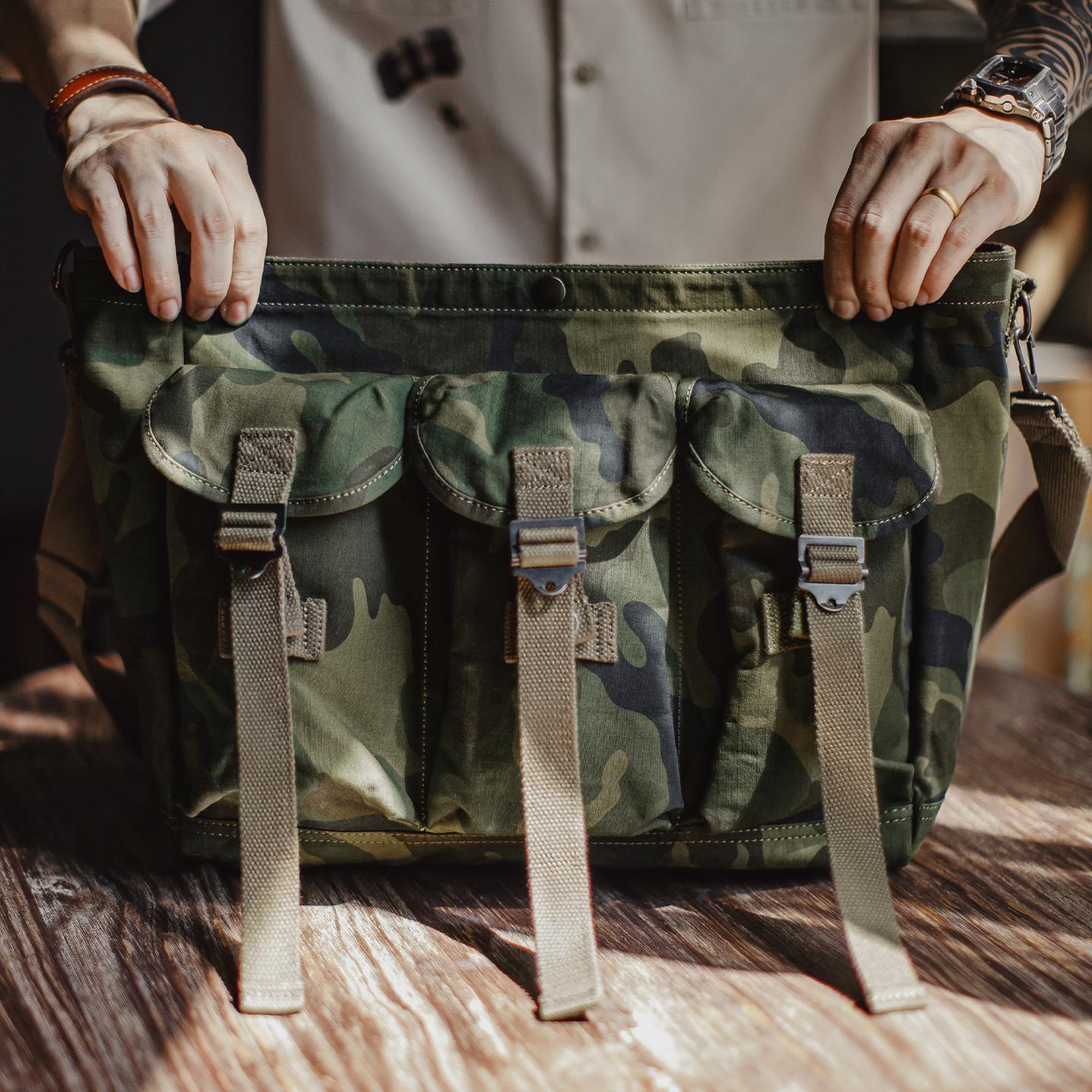 MADEN Tactical Messenger Bag Camo Crossbody Shoulder Bag Large Capacity Outdoor Training Jungle Utility Handbag Campcore Durable Functional