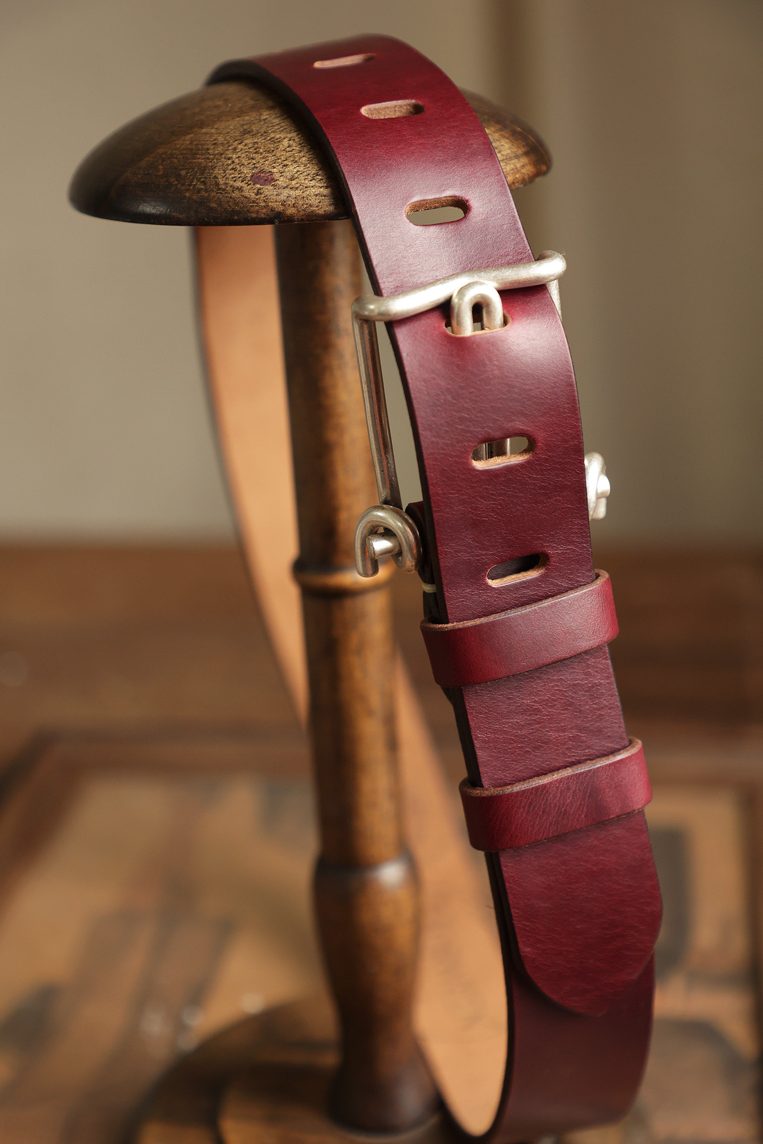 American Holvin Tea Core Leather Belt