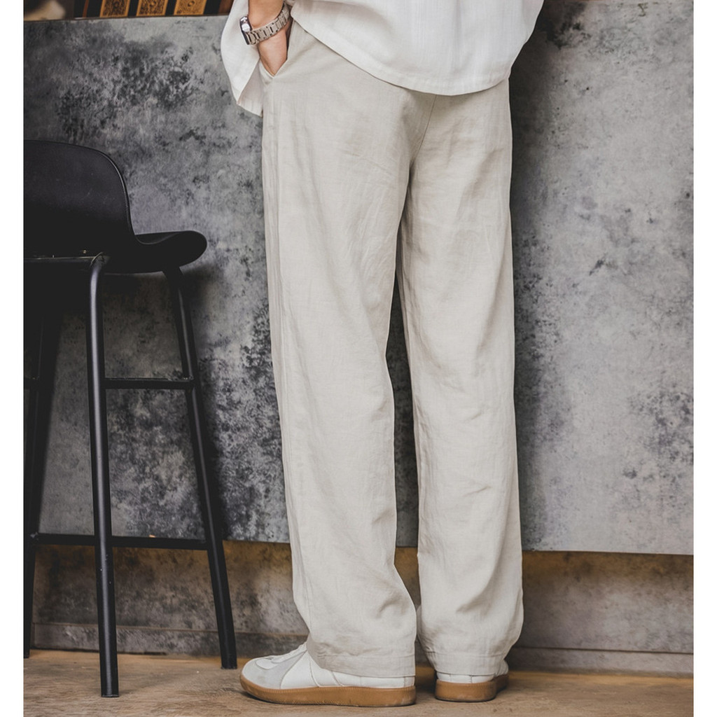 Lyocell Linen Casual Solid Color Pants