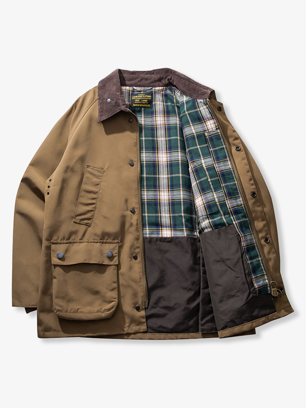 Waterproof Waxed Corduroy Collar Hunting Jacket