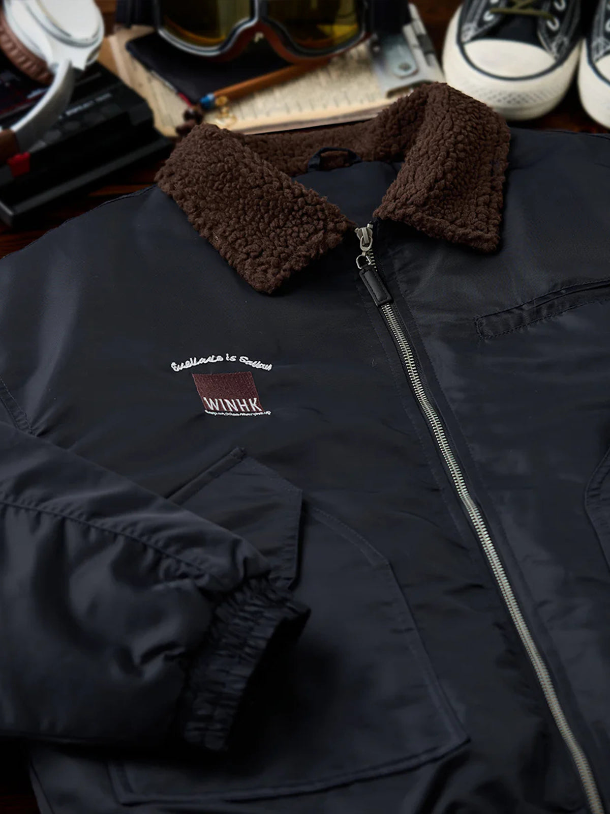 Sherpa Collar MA-1 Quilted Flight Jacket