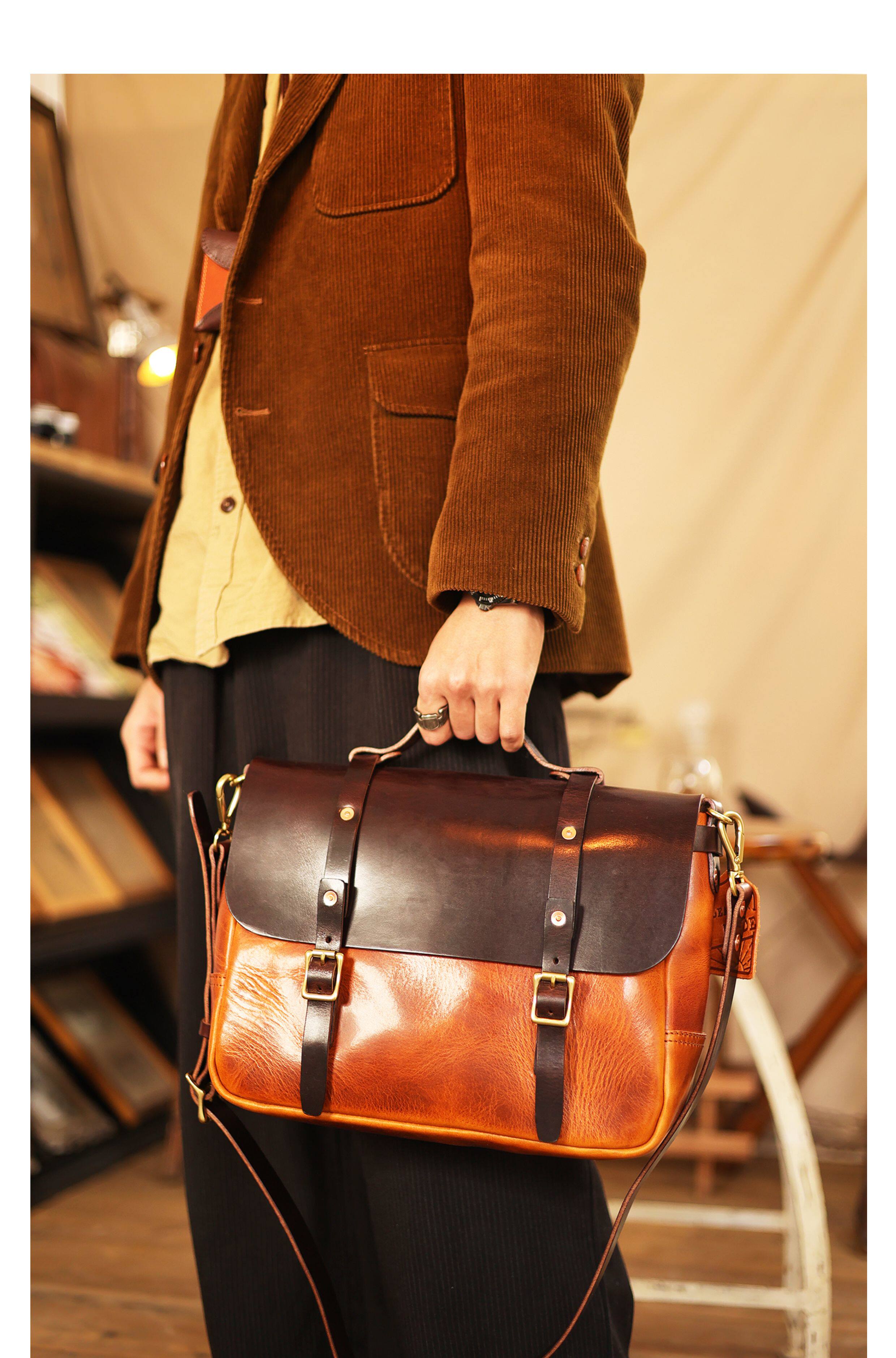 Leather messenger bag