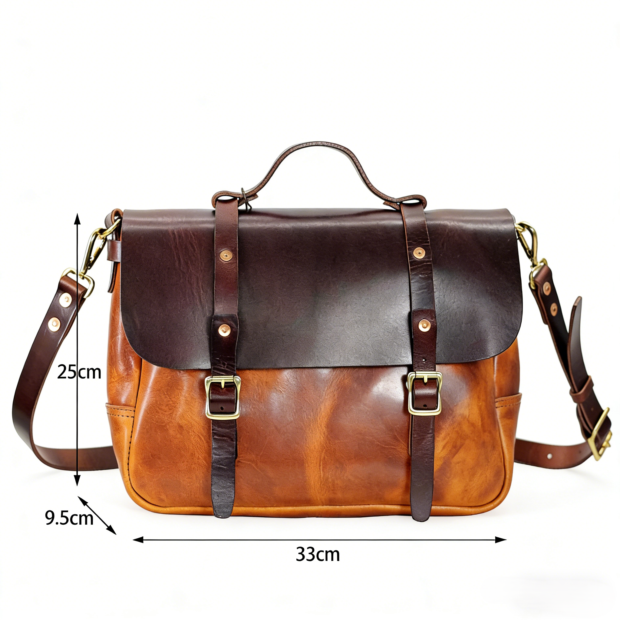 Leather messenger bag