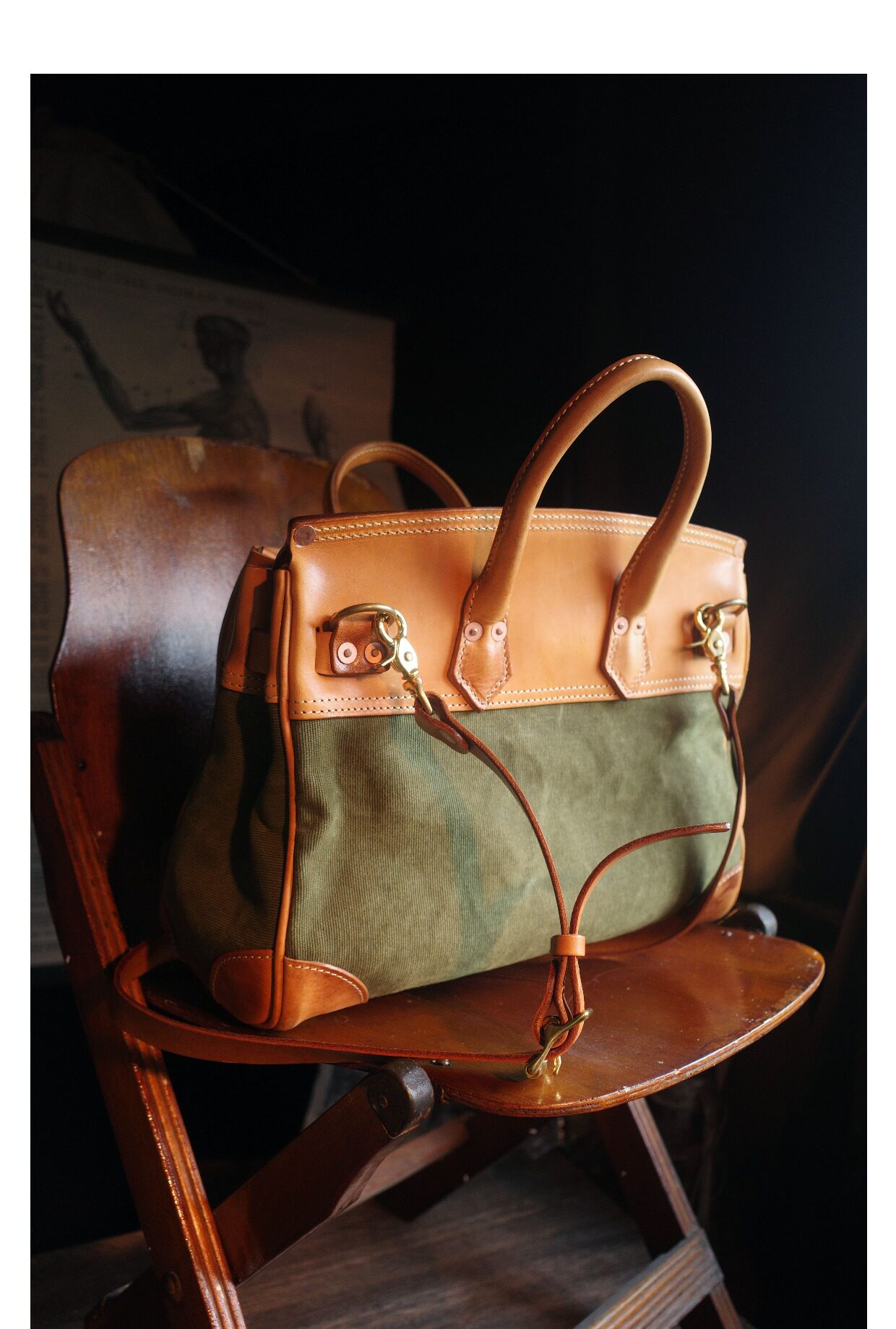 Canvas Kelly bag