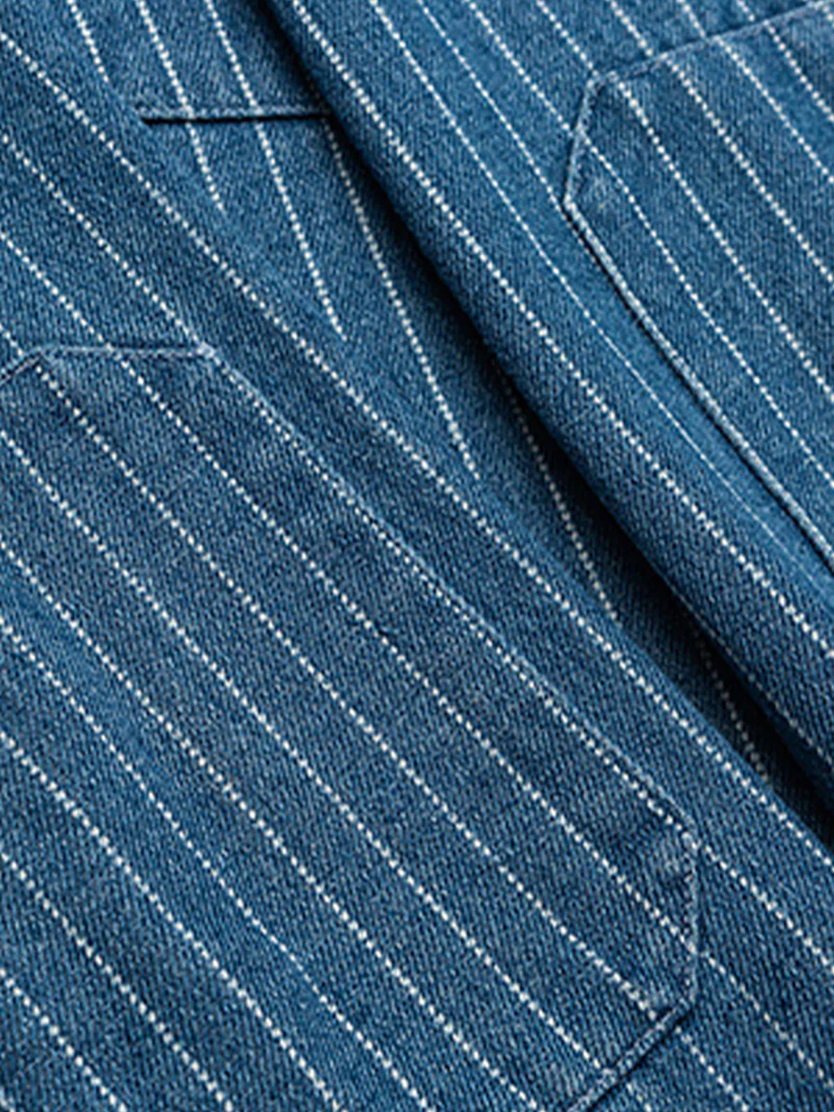 WABASH Irregular Pocket Striped Denim Shirt