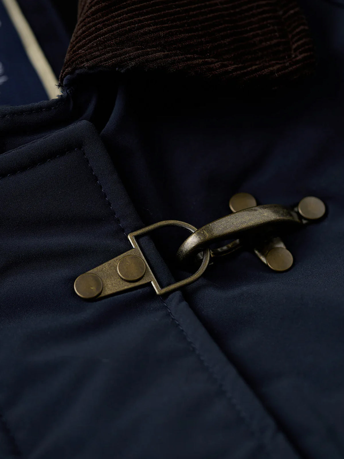 Hunting Jacket with Corduroy Collar and Hook Buttons