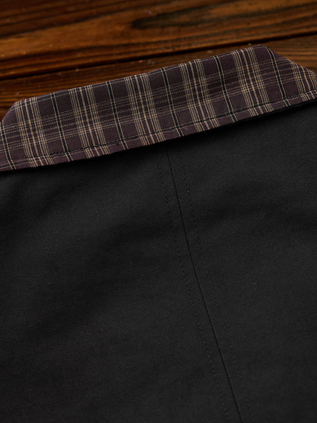 Harrington Jacket with Quilted Lining and Checkered Collar & Cuffs