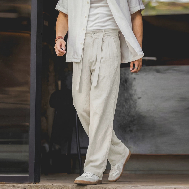 Lyocell Linen Casual Solid Color Pants