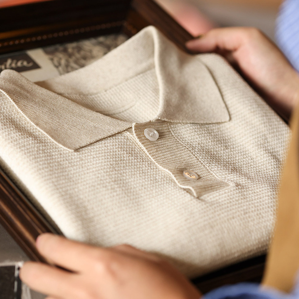 Tencel Linen Short-Sleeved POLO Shirt Men Basic Style Breathable Casual Lyocell Knitted Lapel T-Shirt