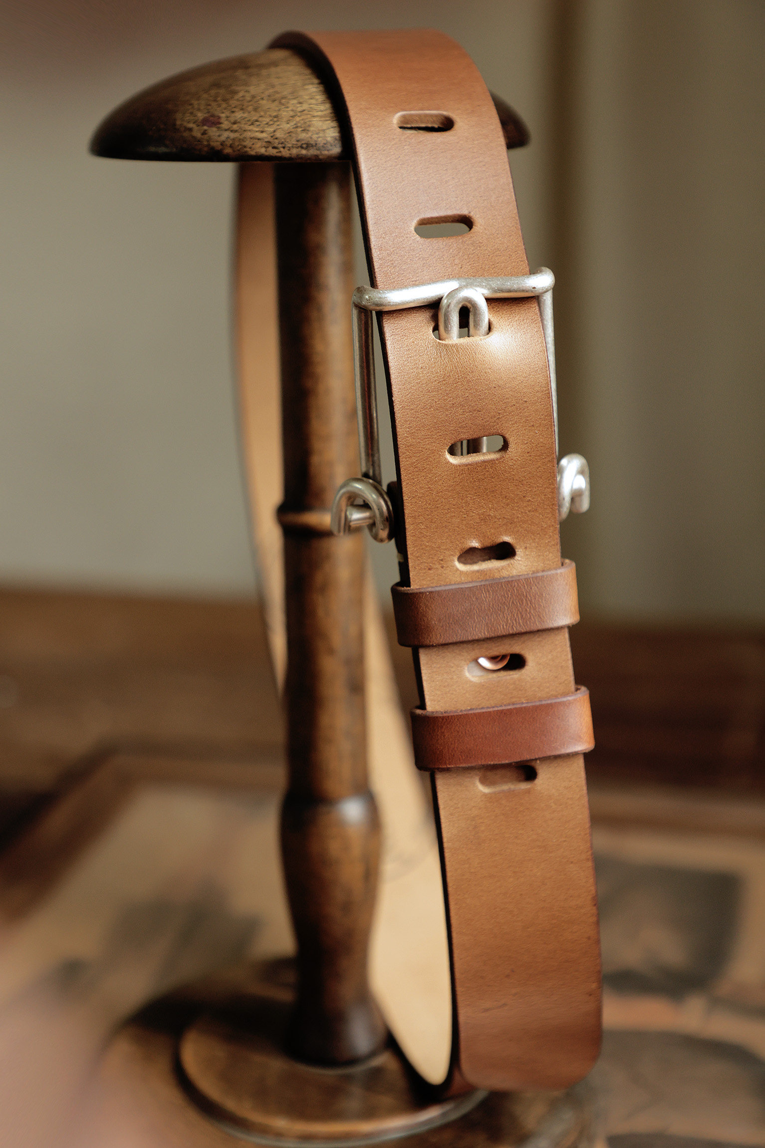 American Holvin Tea Core Leather Belt