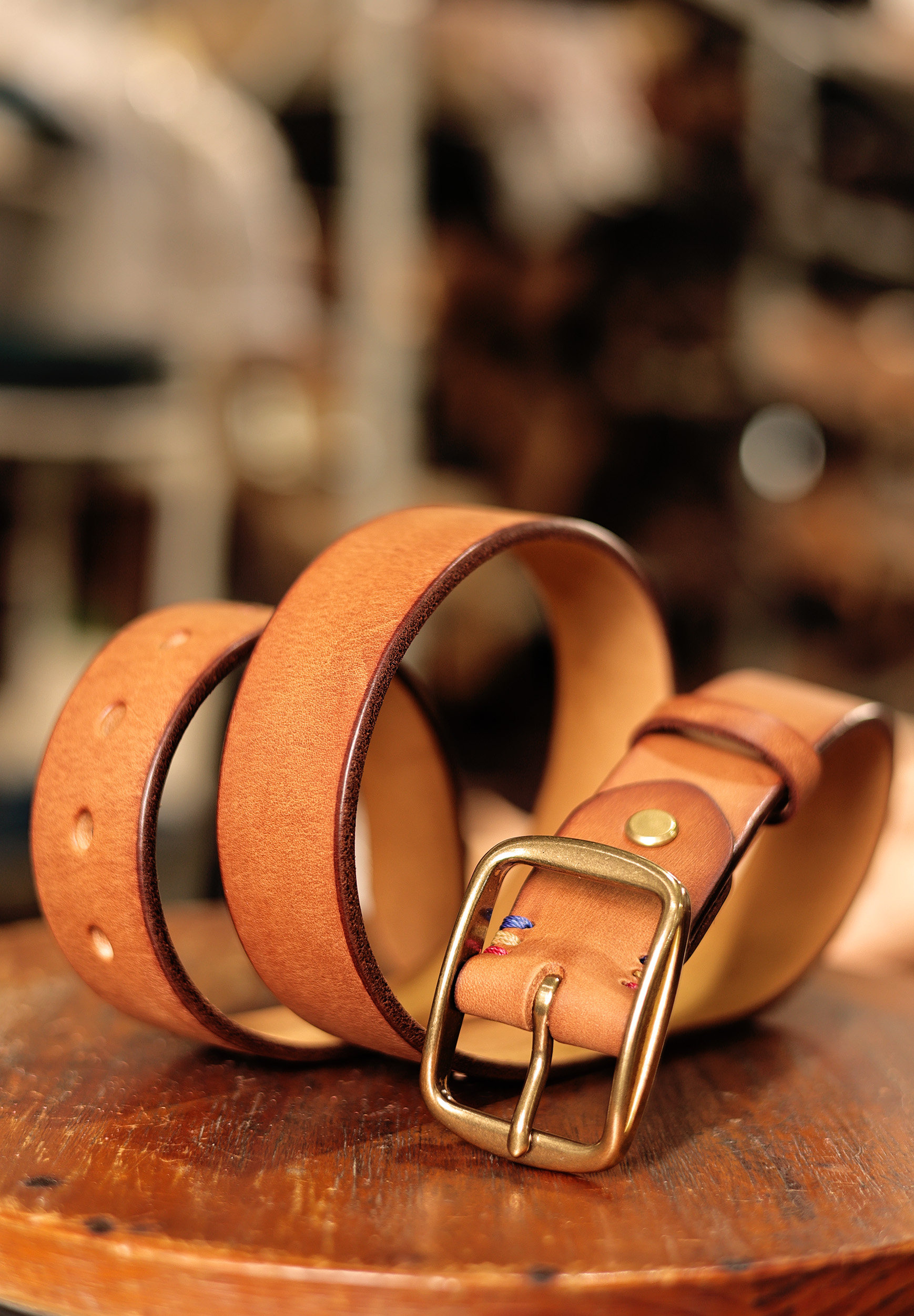 Handmade brass genuine leather belt