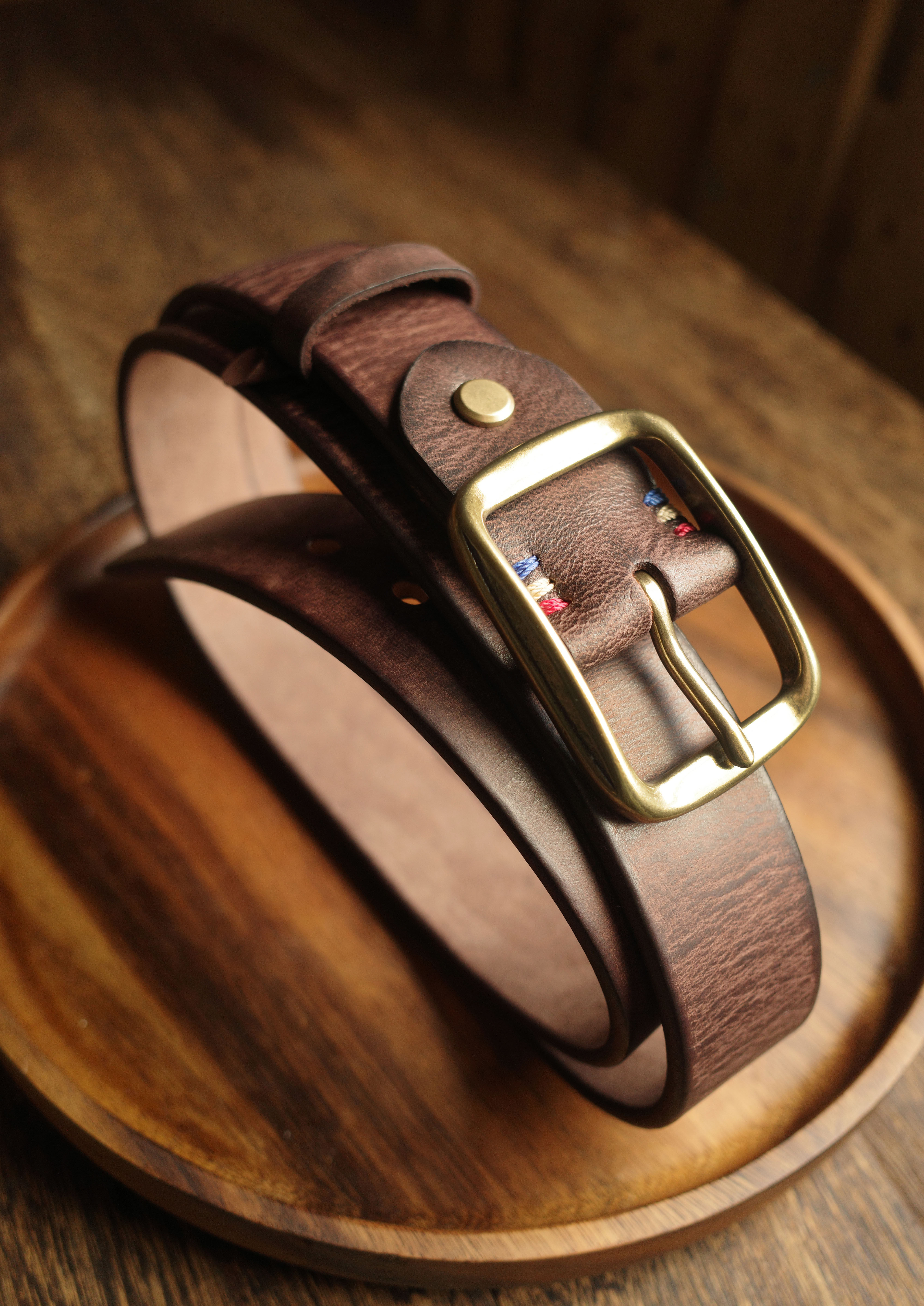 Handmade brass genuine leather belt