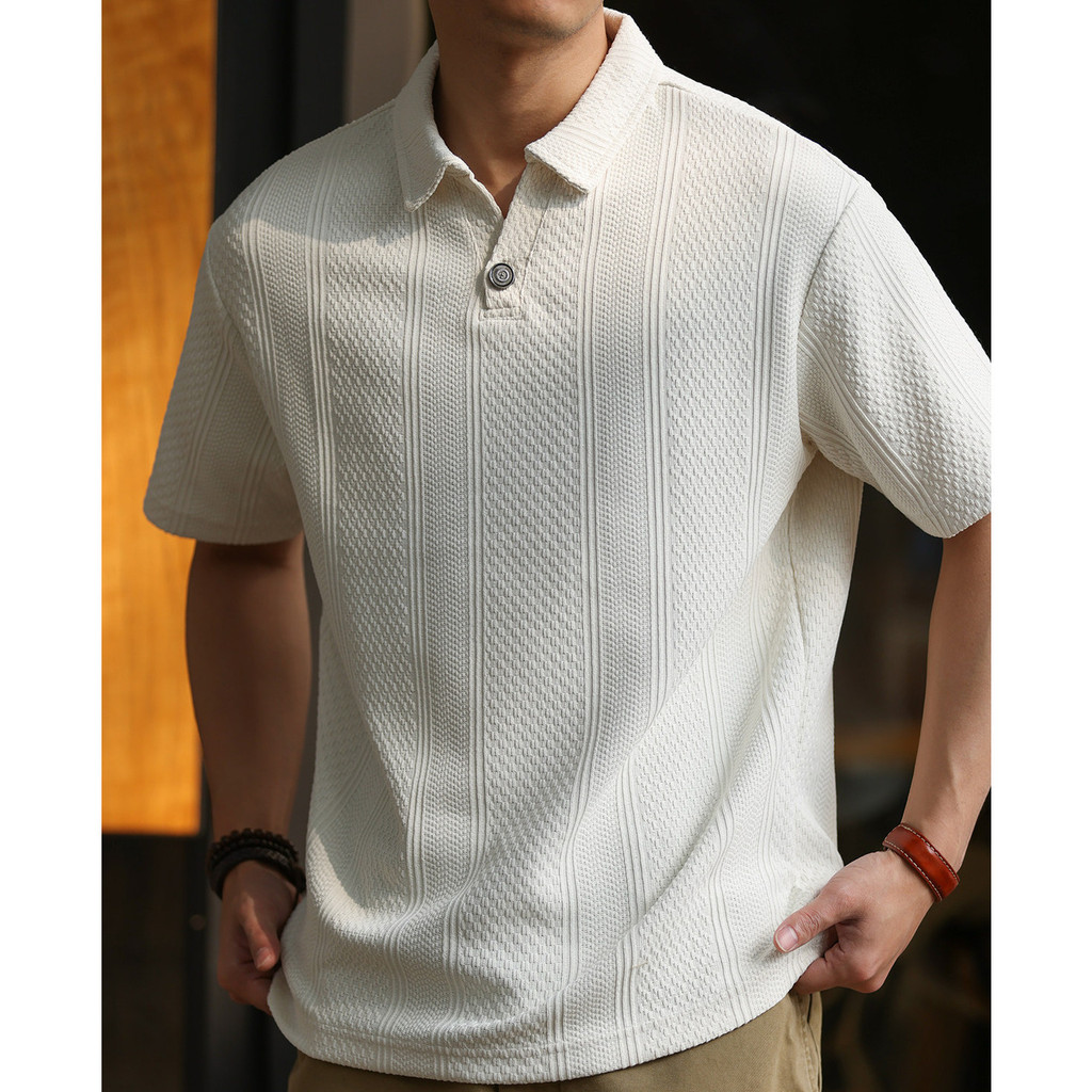 Casual Jacquard Short-Sleeved Polo