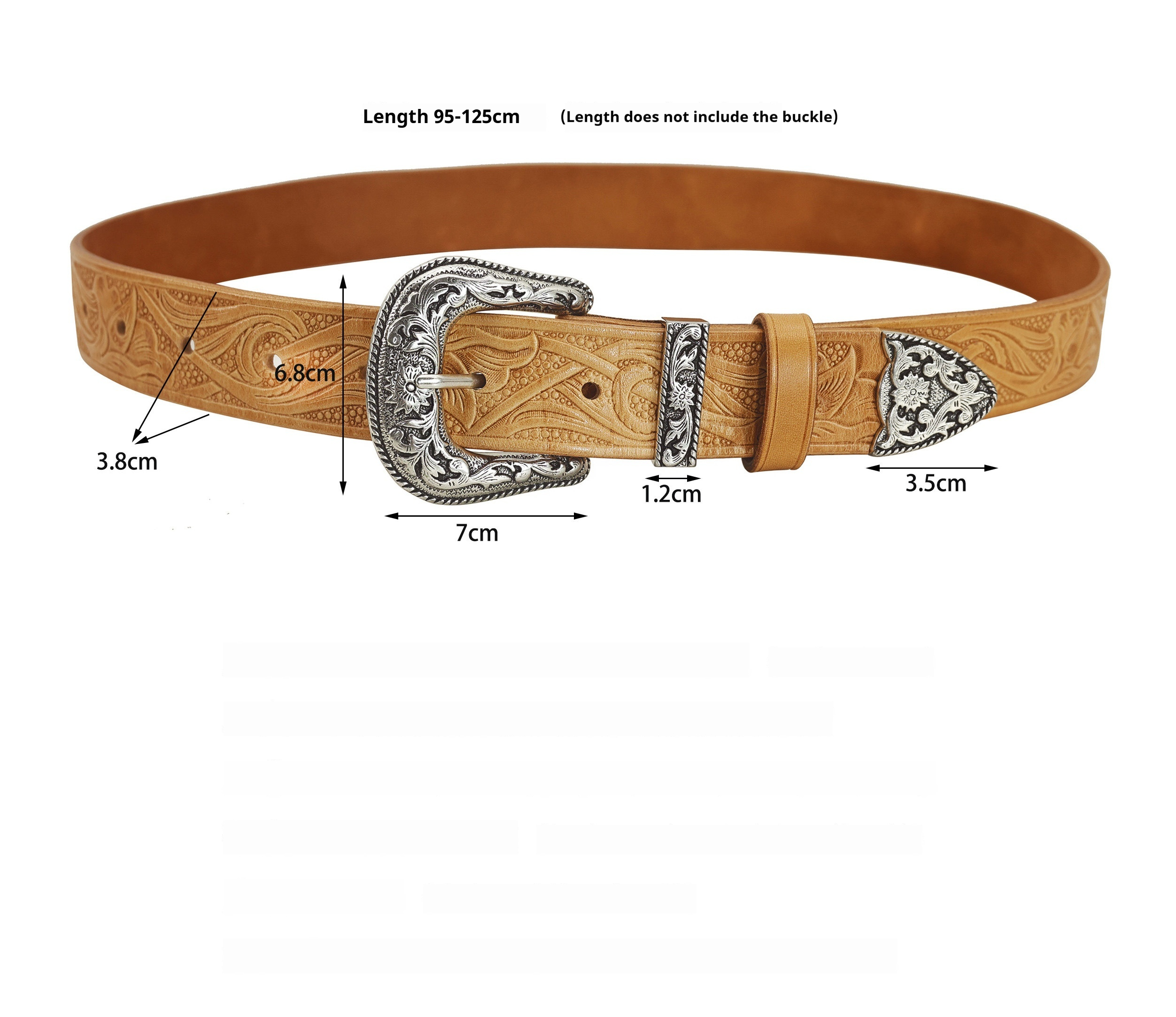 Hand-carved leather belt