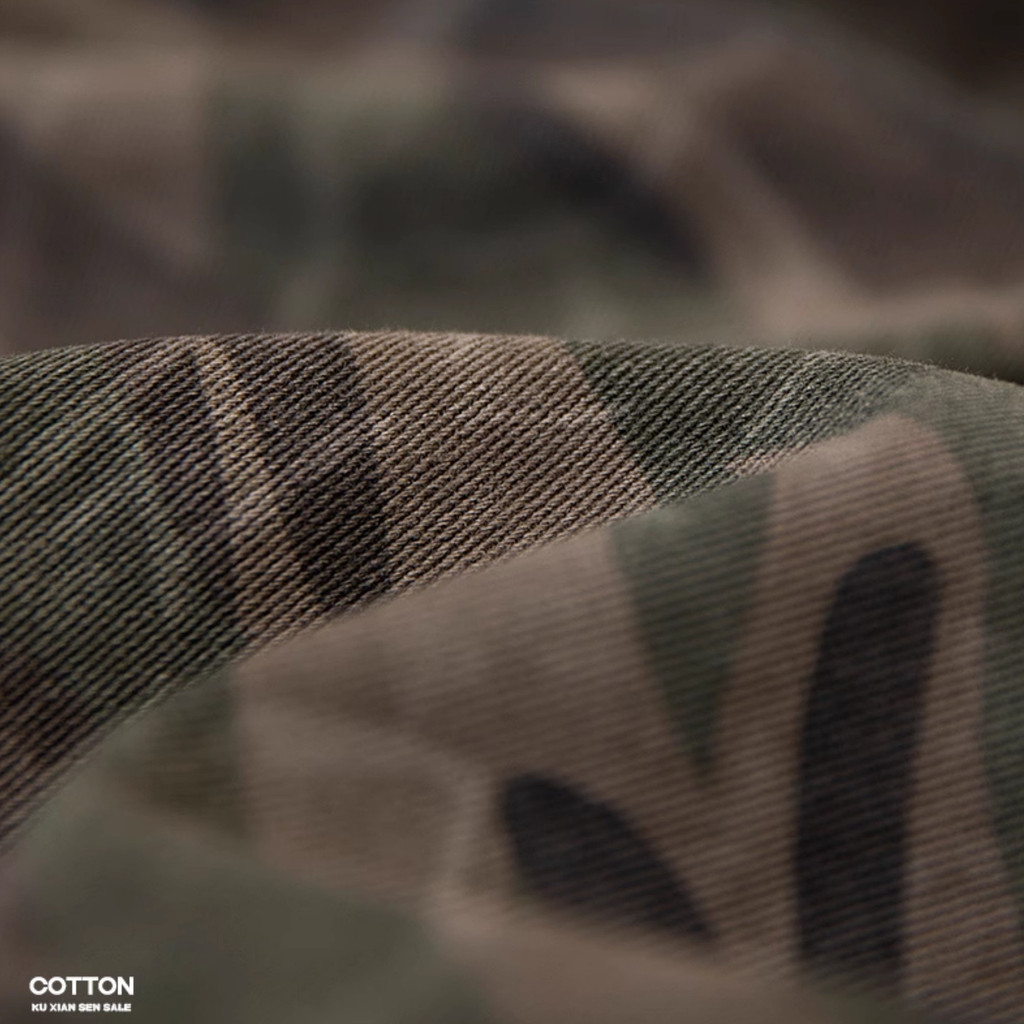 Camouflage Pure Cotton Loose Street Shorts Men