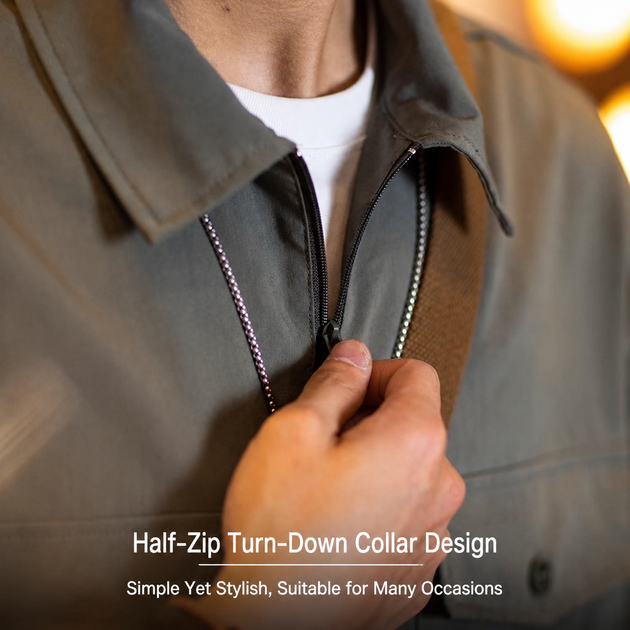 145g Cool Feeling Technology Short-Sleeved polo Shirt Men Half Zipper Sunscreen Workwear