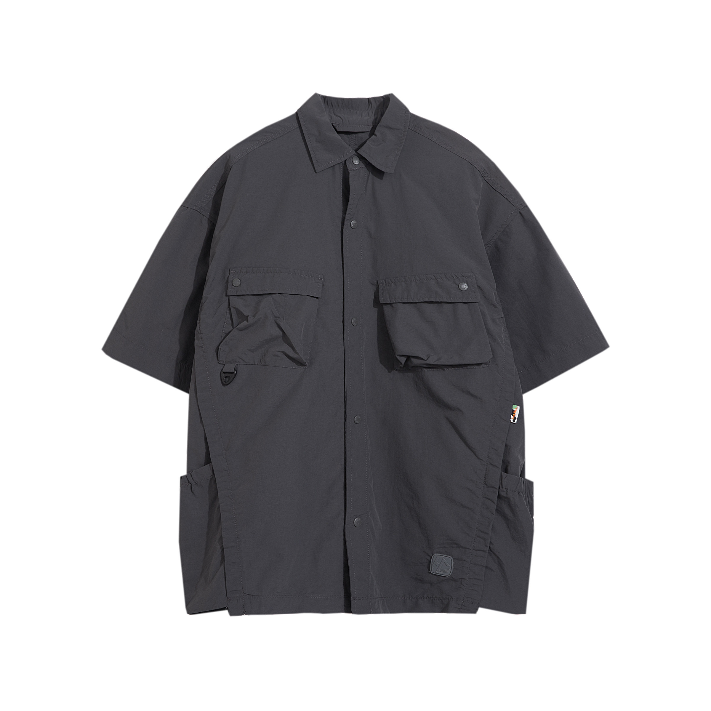Wuluwear Japanese Retro Ultra-Thin Workwear Short-Sleeved Shirt Men's Pleated Deconstruction Layered Photography Outdoor Quick-Drying Inch Shirt