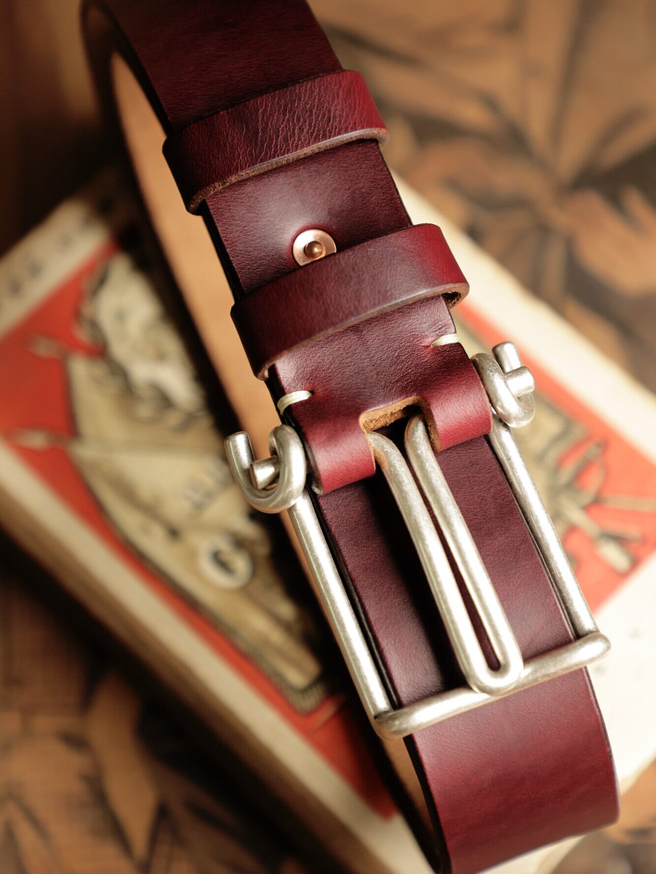 American Holvin Tea Core Leather Belt