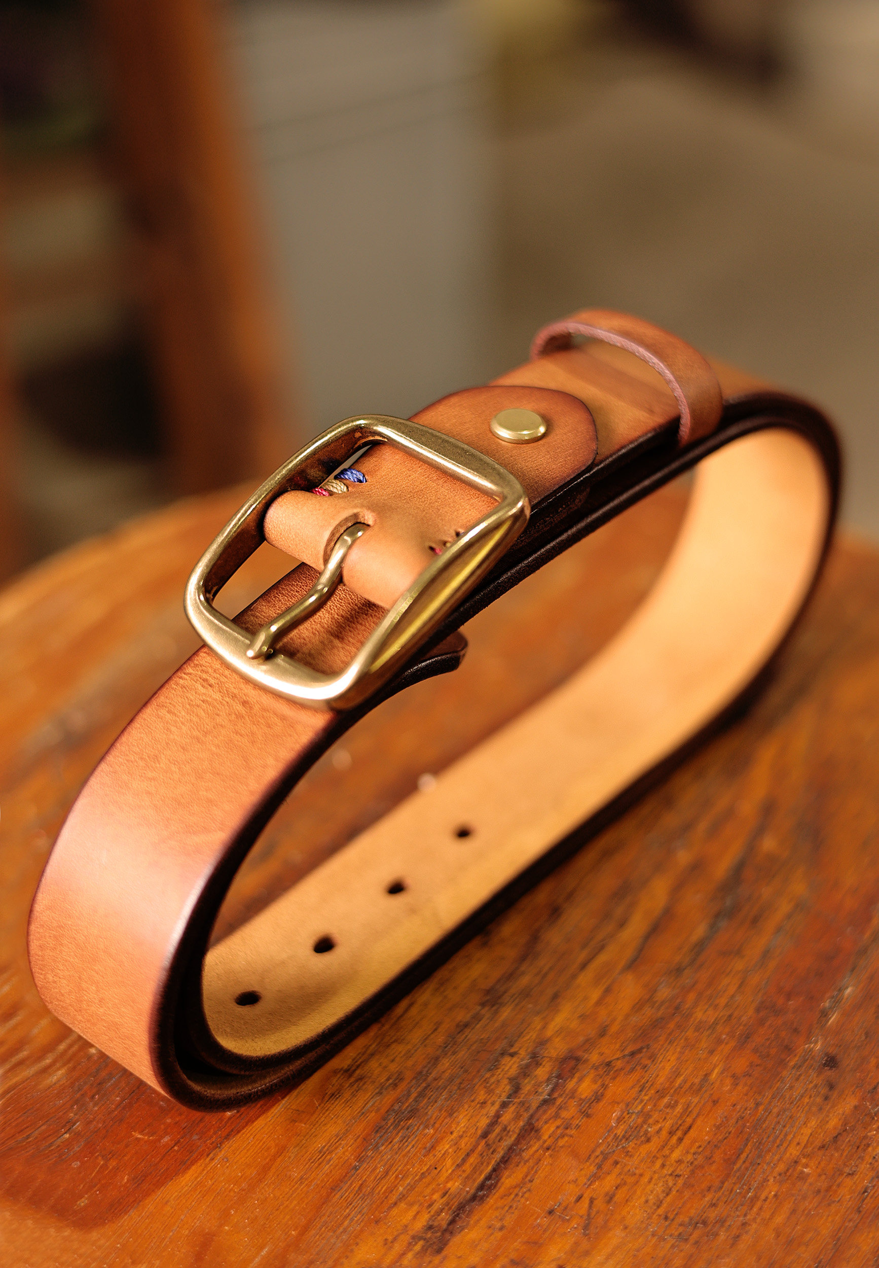 Handmade brass genuine leather belt