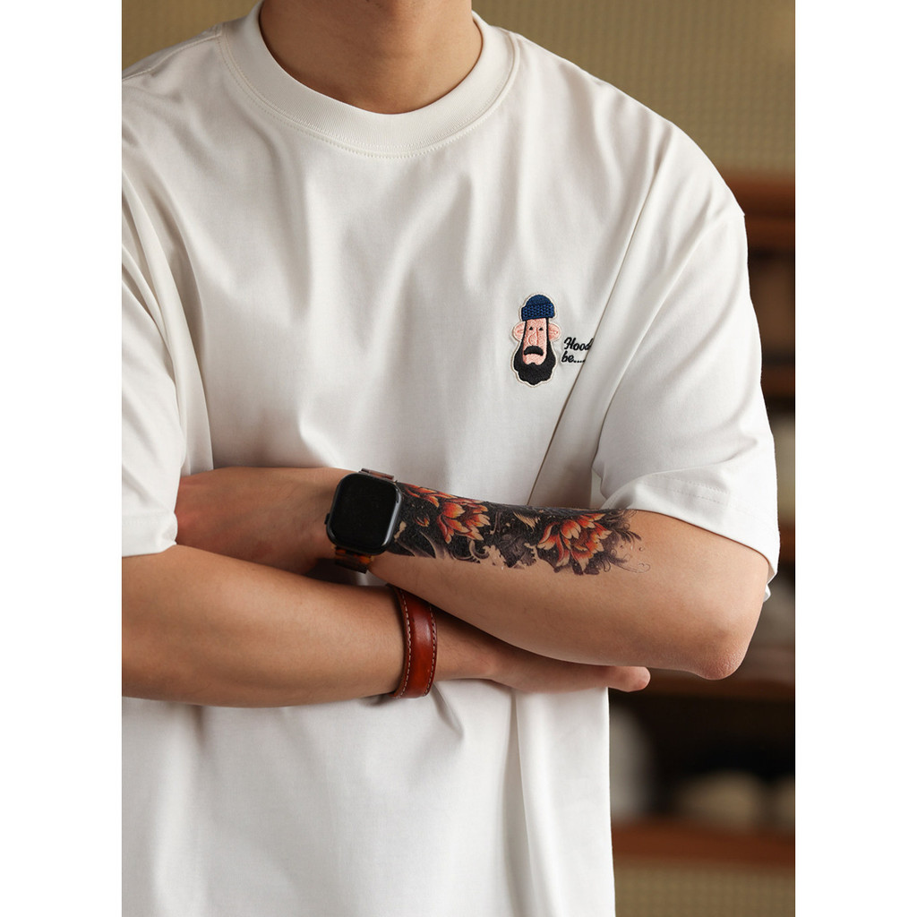 245g Fun Embroidered Printed T-Shirt