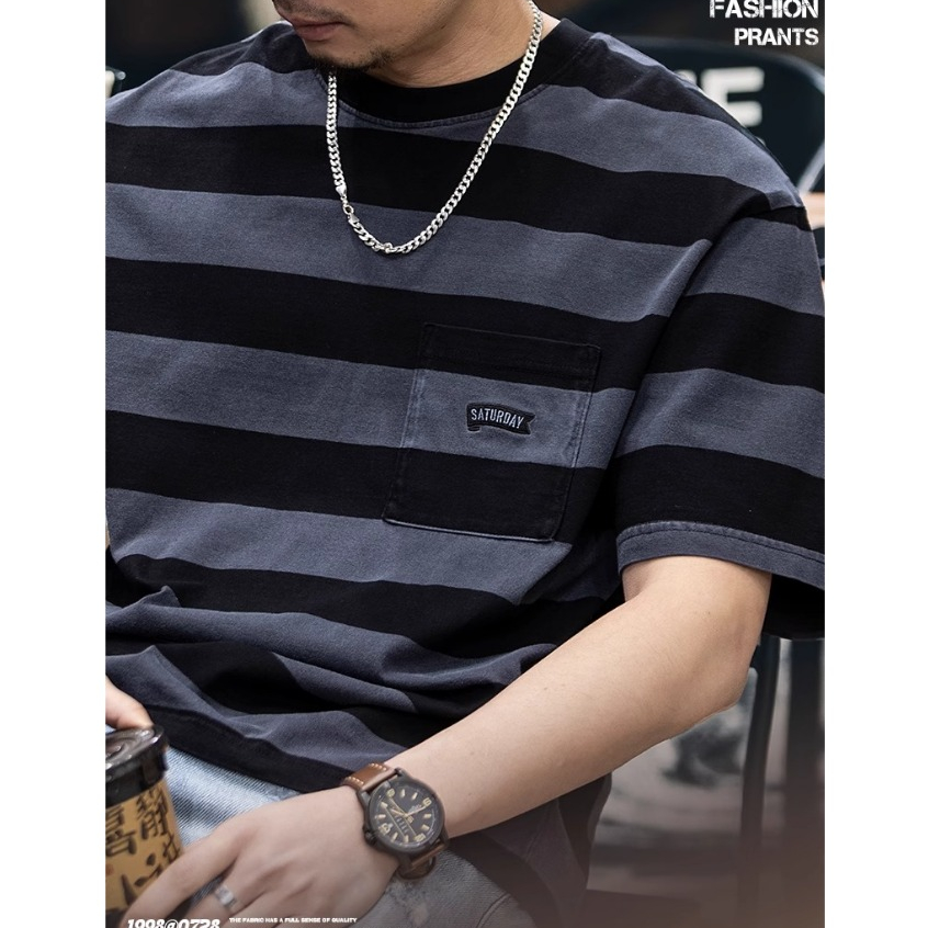 Pure Cotton Striped T-Shirt
