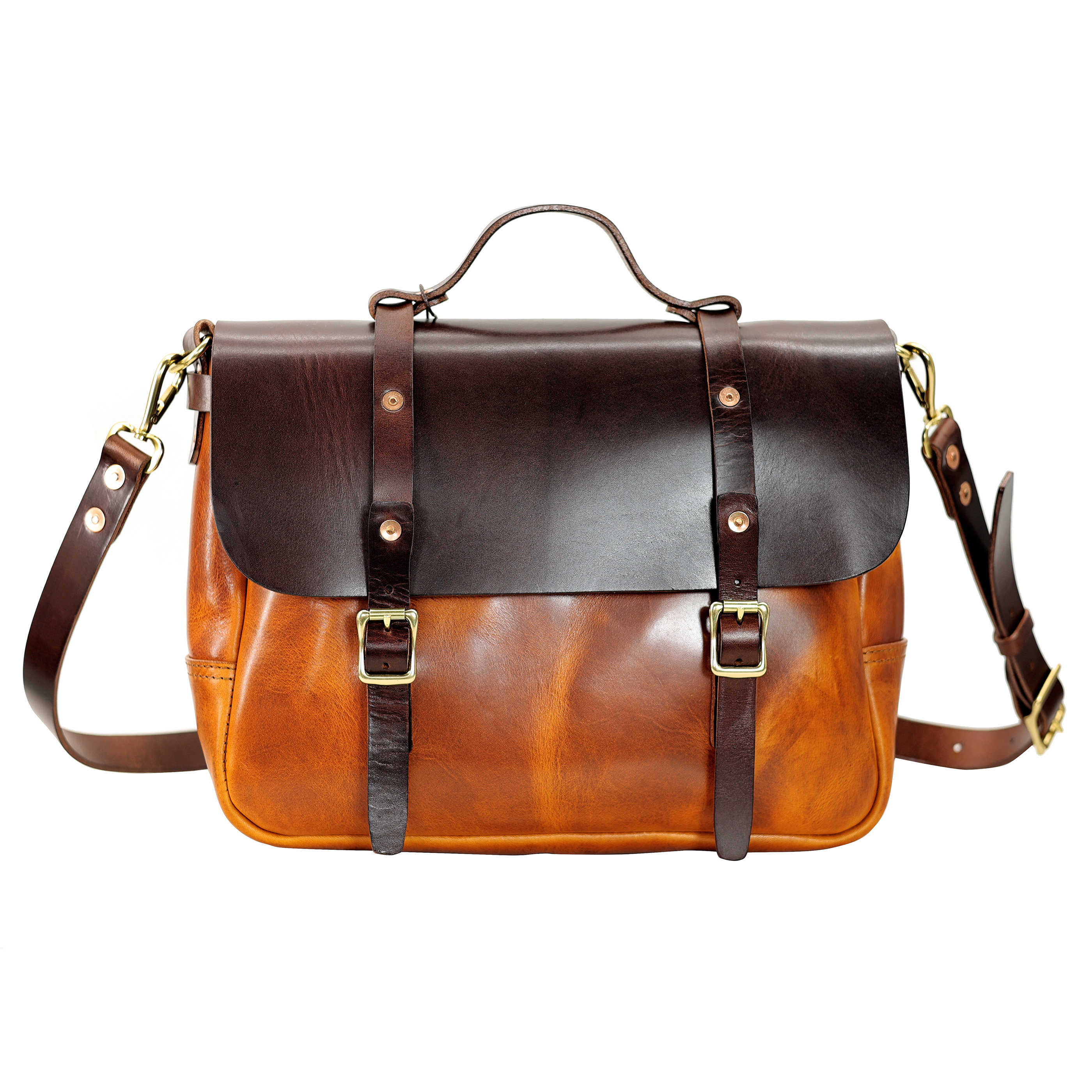 Leather messenger bag