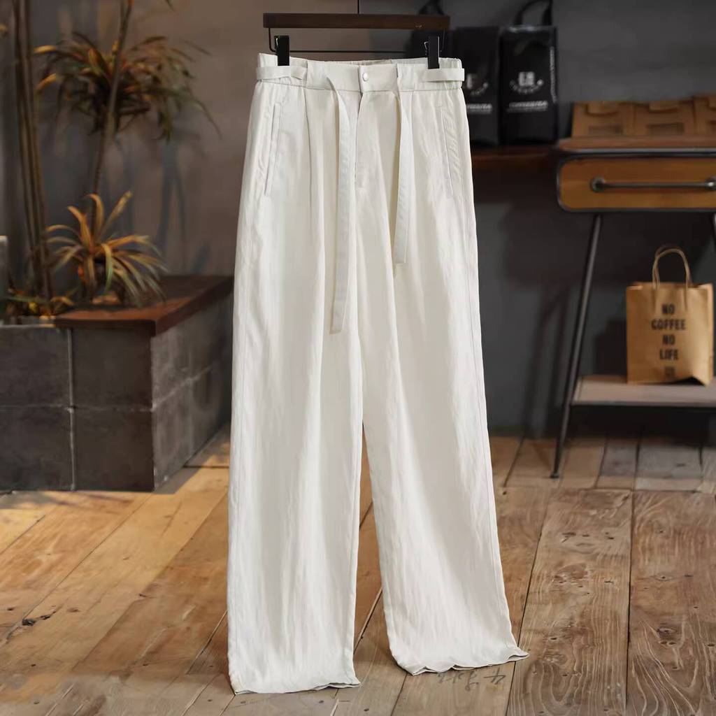 Lyocell Linen Casual Solid Color Pants