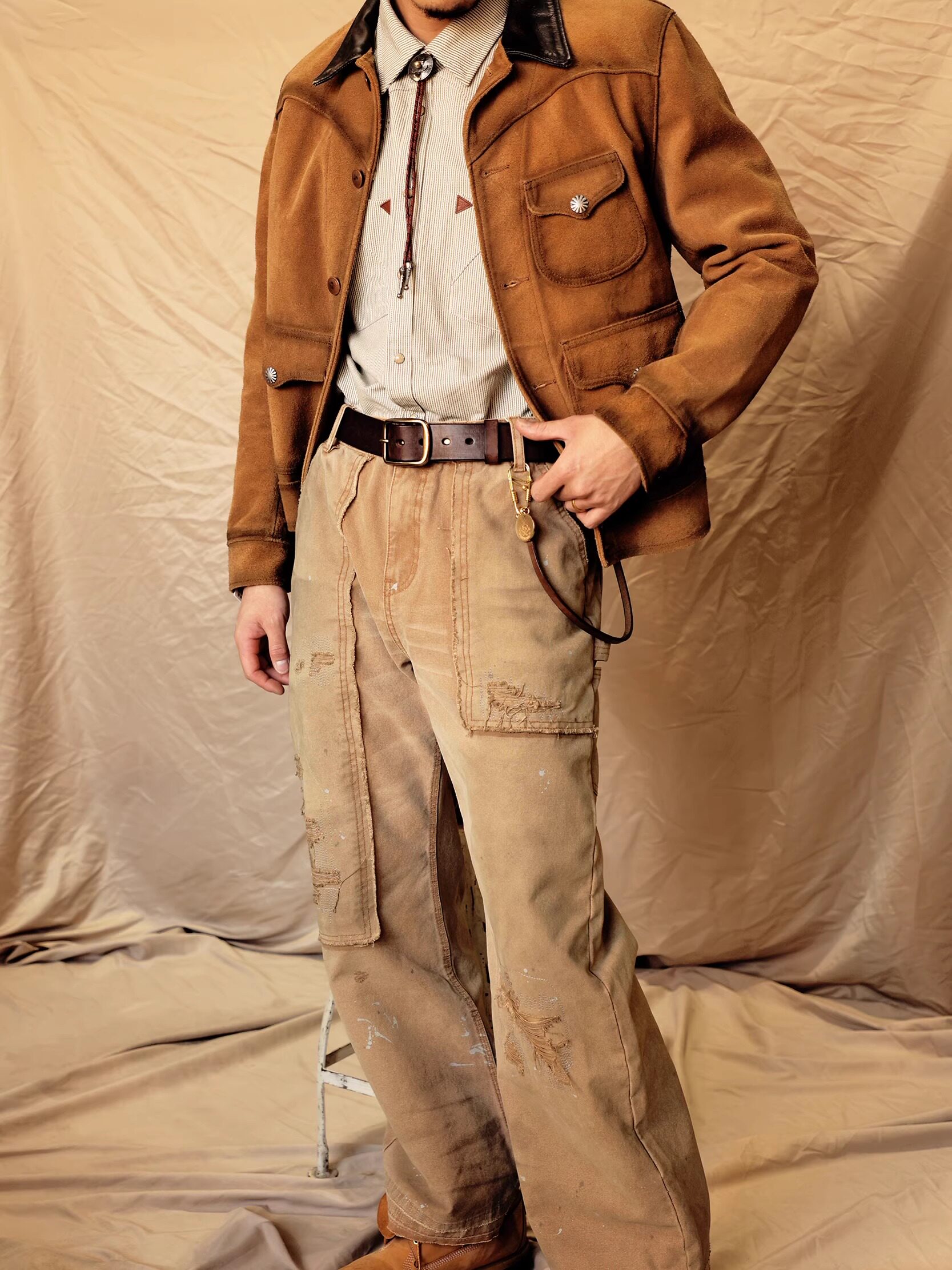 Handmade brass genuine leather belt