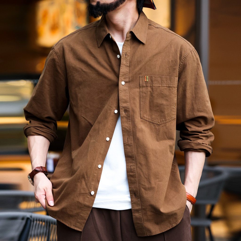 Casual Pure Cotton Long-Sleeved Shirt