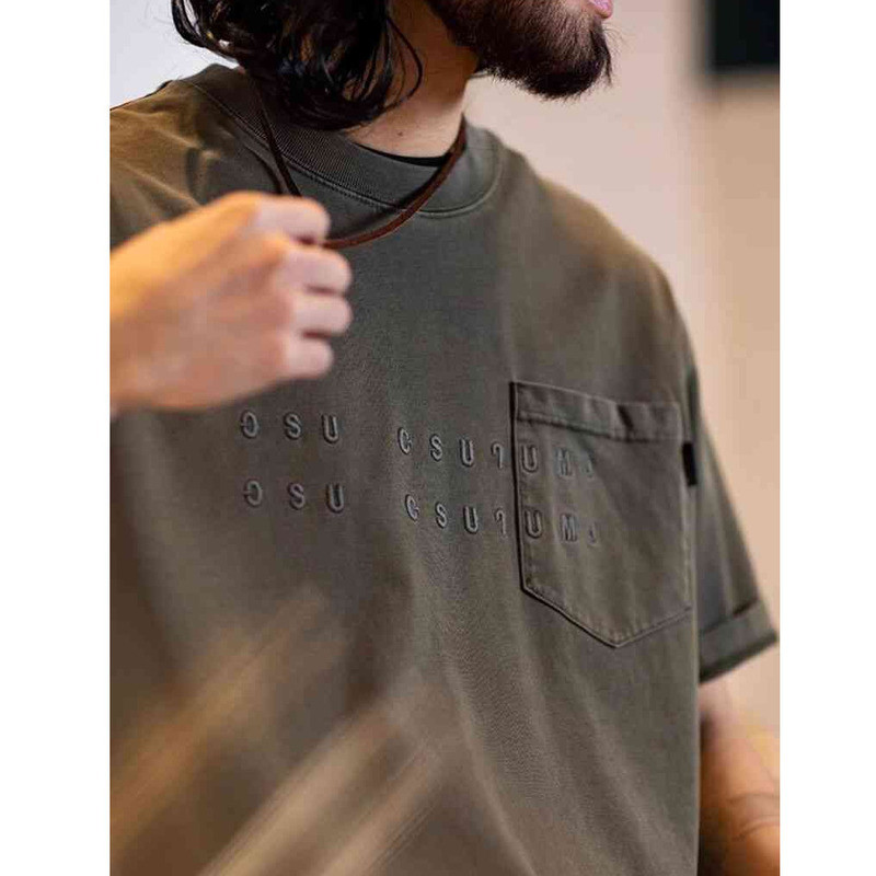260g Pure Cotton Short-Sleeved t-Shirt Men Washed Embroidered Round Neck Half-Sleeved t-Shirt