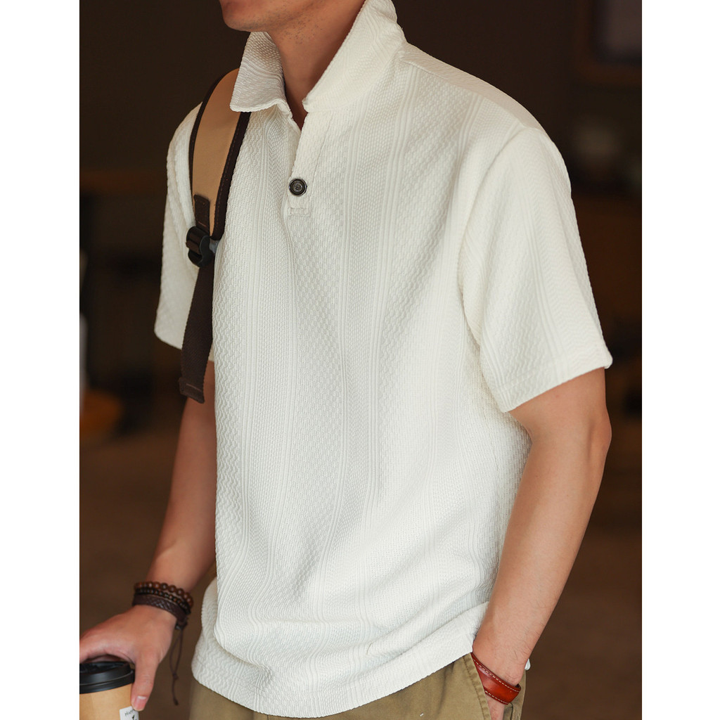 Casual Jacquard Short-Sleeved Polo