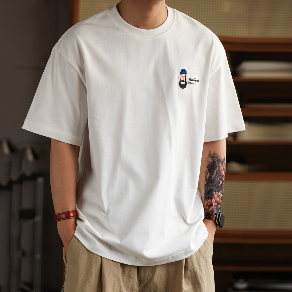 245g Fun Embroidered Printed T-Shirt