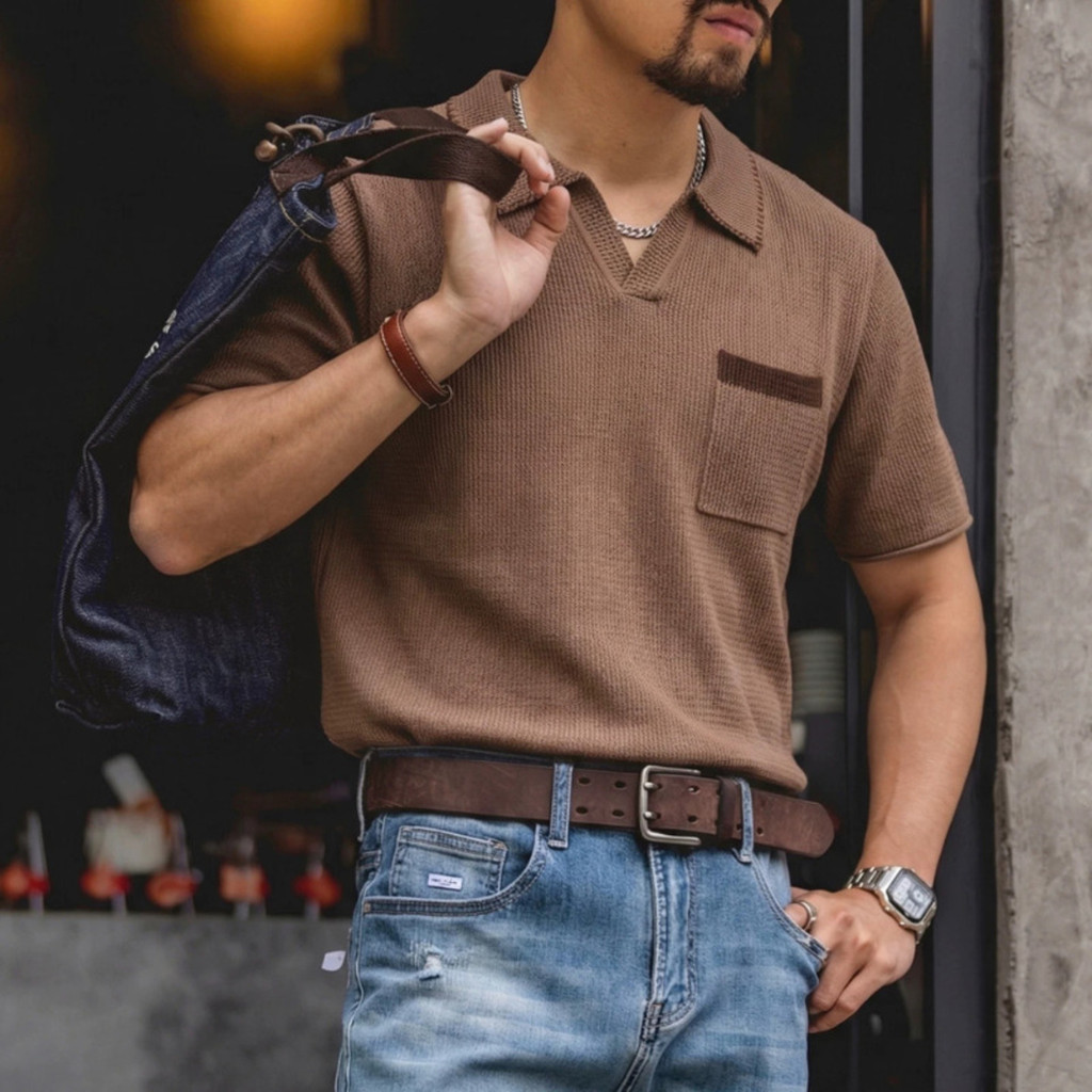 376g Heavy Seagull Collar Polo Shirt
