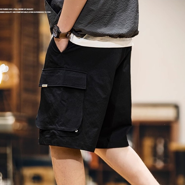Large Pocket Straight Casual Workwear Shorts