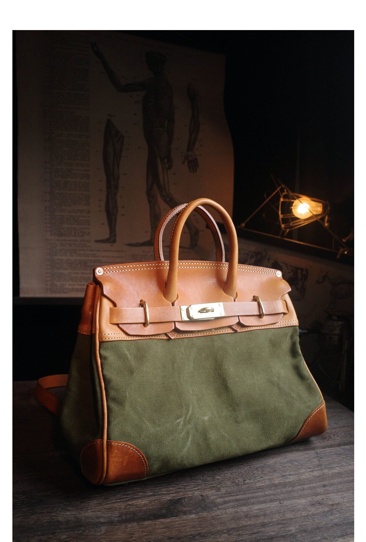 Canvas Kelly bag
